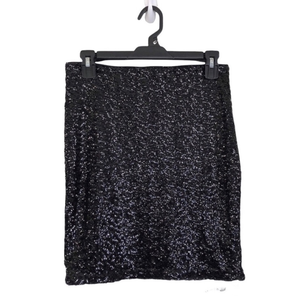 Divided Black Sequins Mini Skirt